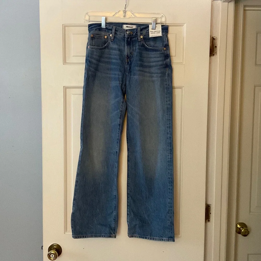 Madewell The Low-Rise Loose Jean Midvale Wash Rigid Denim 23 NWT